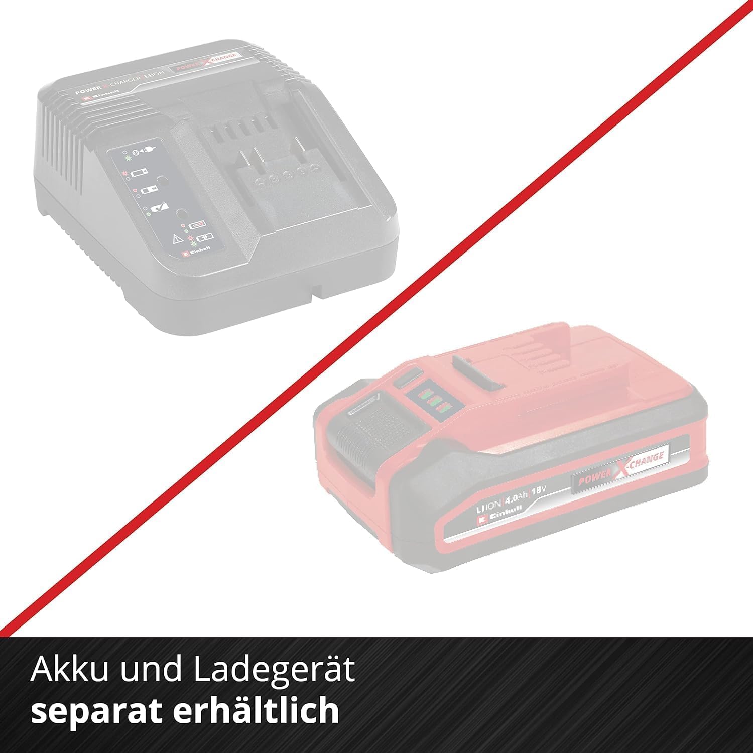 Einhell Akku-Rasenmäher GE-cm 36/43 Li M-Solo Power X-Change (36 V, 43 cm Schnittbreite, bis 600 m², Brushless, Mulchfunktion, 63L Fangkorb, 25-75 mm Schnitthöhe, ohne Akku)