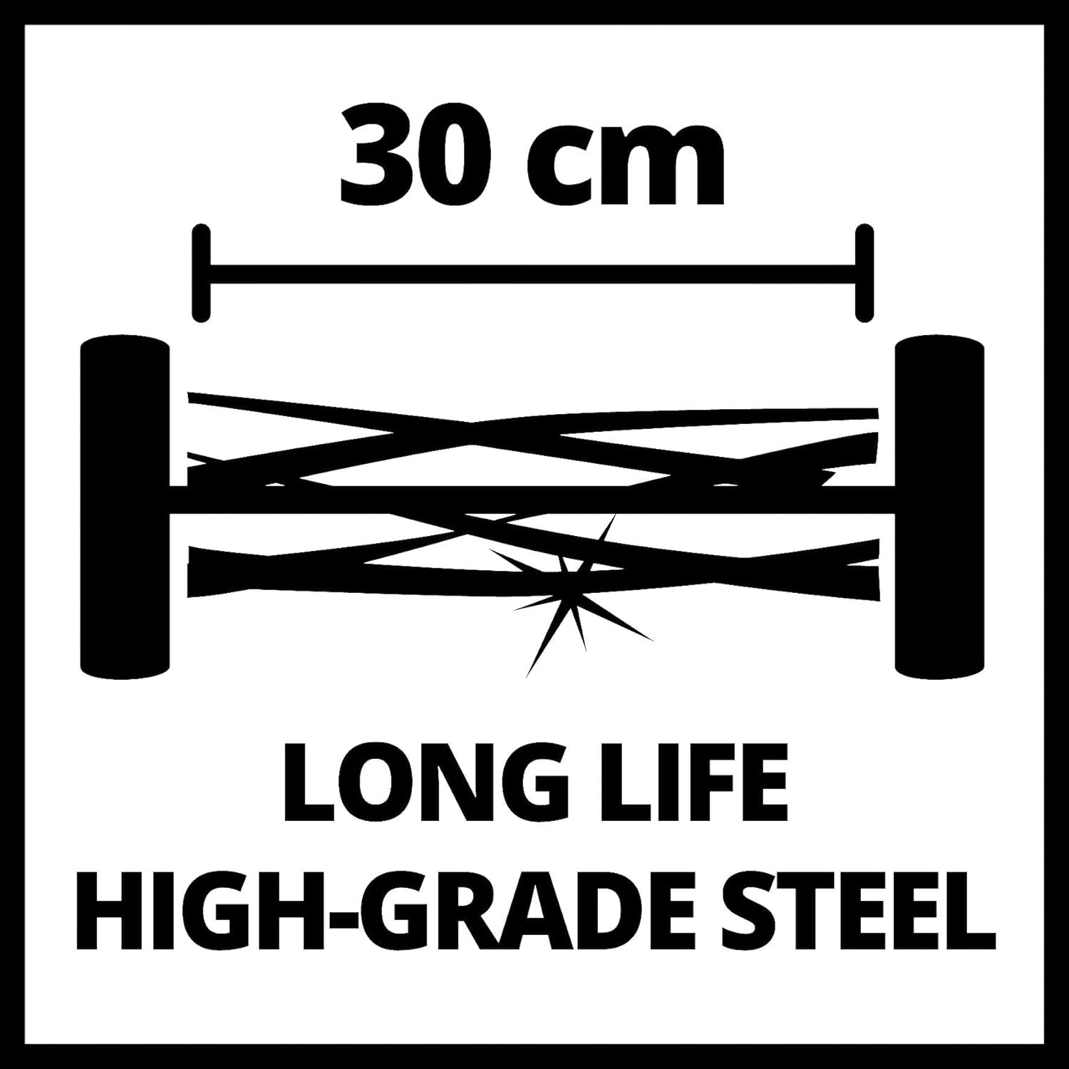 Einhell Hand-Rasenmäher GC-HM 300 (für bis zu 150 m², 30 cm Schnittbreite, kugelgelagerte Mähspindel mit 5 hochwertigen Stahlmessern, 4-stufige Schnitthöheneinstellung 13-37 mm, 16 l-Fangkorb)