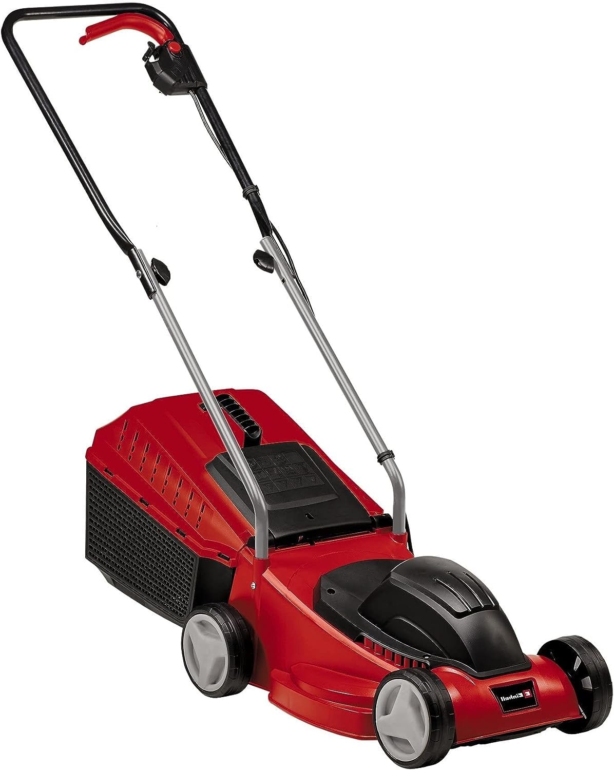 Einhell Elektro-Rasenmäher GC-EM 1032 (1.000 W, empfohlen für Rasenflächen bis 300 m², 3-stufige Einzelrad-Schnitthöhenverstellung, klappbarer Führungsholm, 30 l-Grasfangbox)