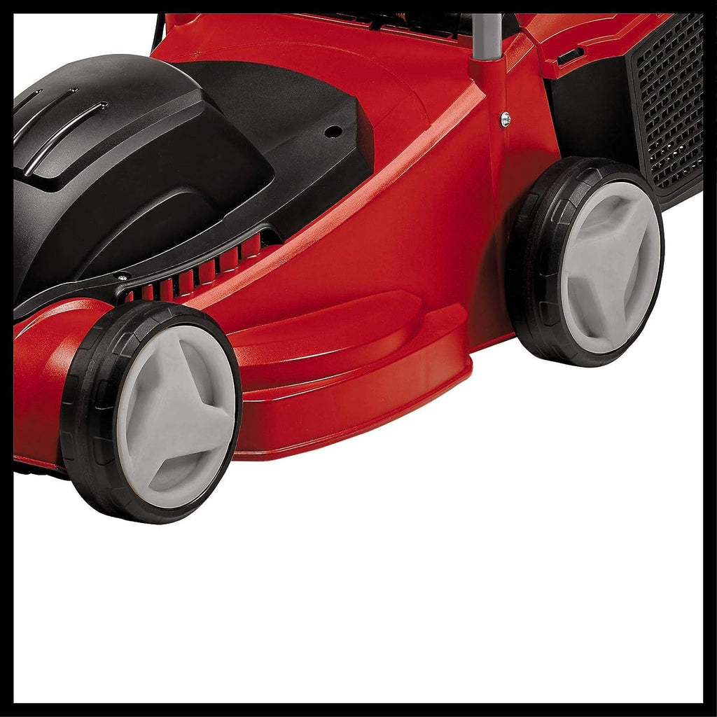 Einhell Elektro-Rasenmäher GC-EM 1032 (1.000 W, empfohlen für Rasenflächen bis 300 m², 3-stufige Einzelrad-Schnitthöhenverstellung, klappbarer Führungsholm, 30 l-Grasfangbox)