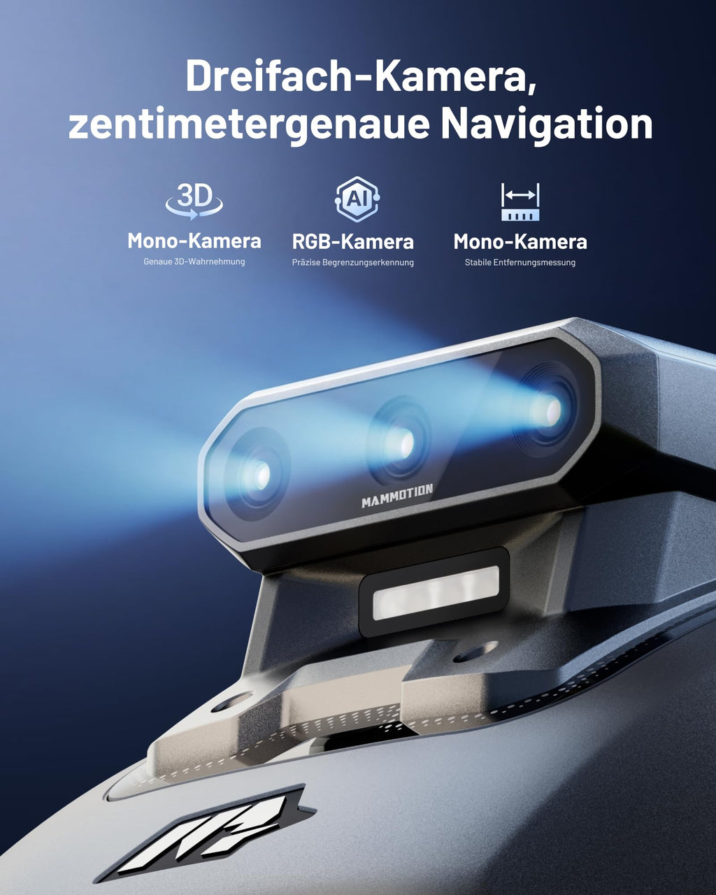 MAMMOTION YUKA mini 2 500 Mähroboter ohne Begrenzungskabel, Empf. 500 m², Kein RTK, Kein Signalabbruch, KI TrueVision-Navigation, Auto-Mehrzonen-Kartierung, DropMow, RWD für 45% Steigung, 4.5Ah-Akku