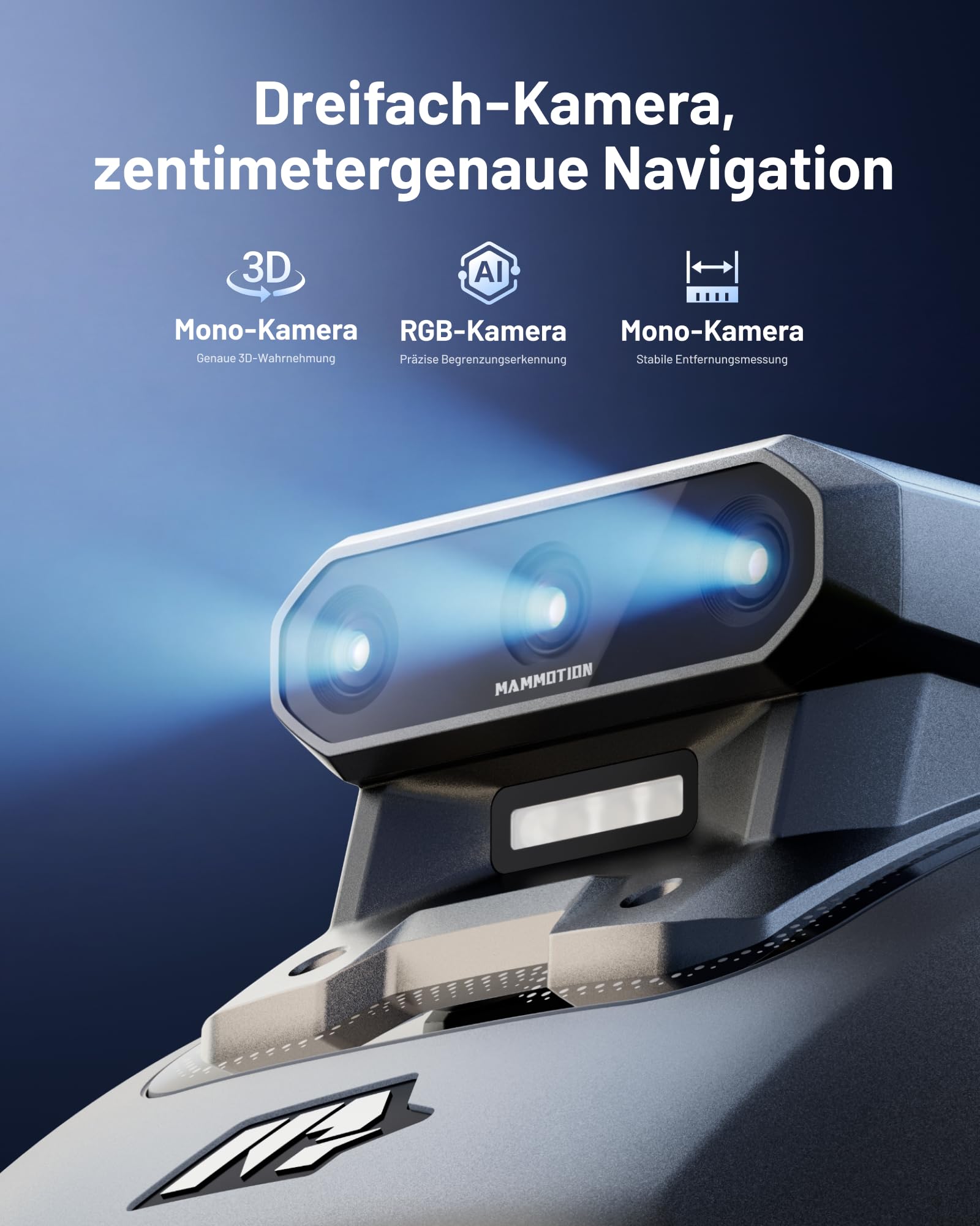 MAMMOTION YUKA mini 2 500 Mähroboter ohne Begrenzungskabel, Empf. 500 m², Kein RTK, Kein Signalabbruch, KI TrueVision-Navigation, Auto-Mehrzonen-Kartierung, DropMow, RWD für 45% Steigung, 4.5Ah-Akku