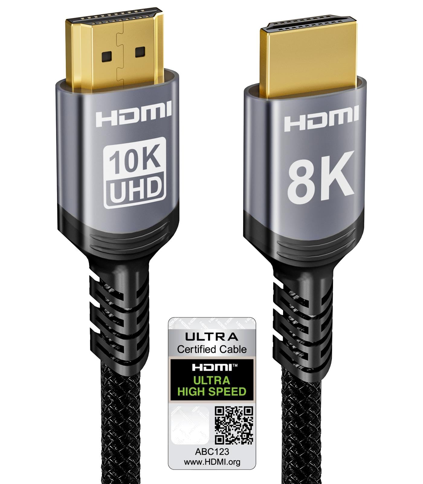 Sniokco 10K 8K 4K Kabel HDMI 2.1 48Gbps 2M Certyfikowany Ultra Wysokiej Prędkości Kabel HDMI® 0.01ms 4K 240Hz 165Hz 120Hz 8K 60Hz eARC Netflix HDCP 2.3 2.2 HDR10+ TV Monitor Projektor Roku X-box