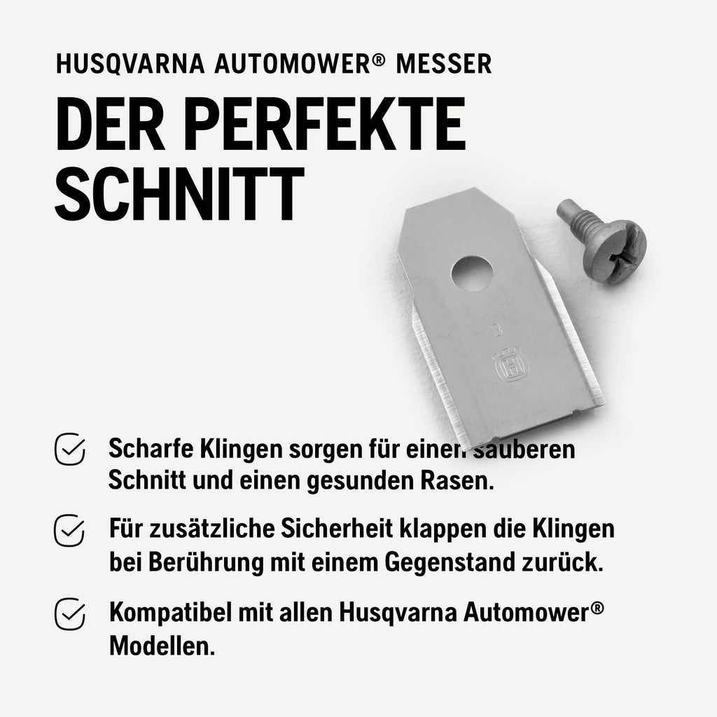 Husqvarna/Gardena Original-Ersatzmesser 9 Stk. | Passend für Mähroboter der Marke Husqvarna und Gardena