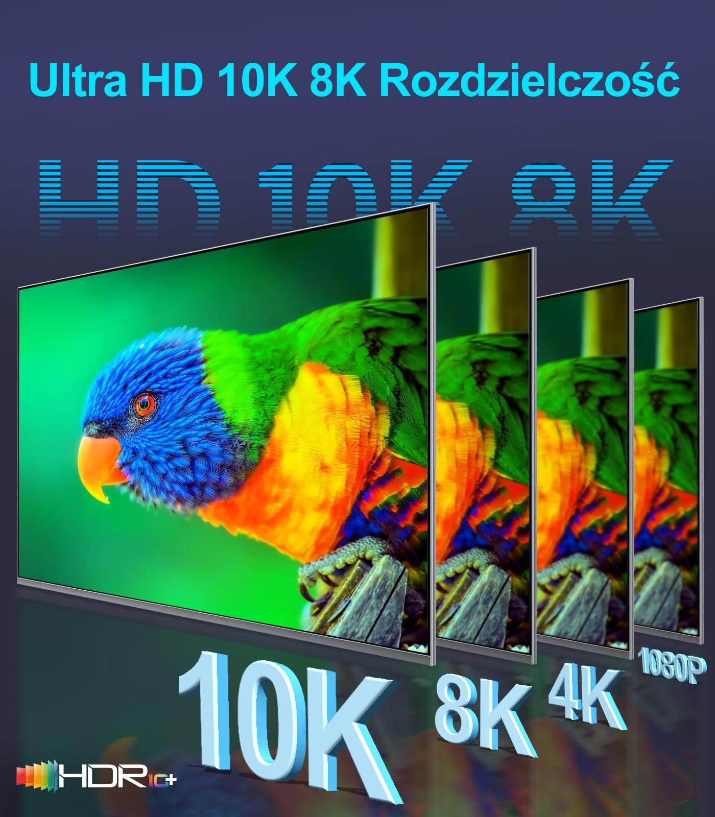 Sniokco 10K 8K 4K Kabel HDMI 2.1 48Gbps 2M Certyfikowany Ultra Wysokiej Prędkości Kabel HDMI® 0.01ms 4K 240Hz 165Hz 120Hz 8K 60Hz eARC Netflix HDCP 2.3 2.2 HDR10+ TV Monitor Projektor Roku X-box