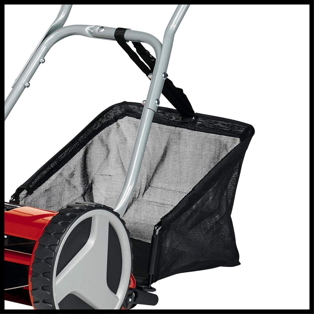Einhell Hand-Rasenmäher GC-HM 300 (für bis zu 150 m², 30 cm Schnittbreite, kugelgelagerte Mähspindel mit 5 hochwertigen Stahlmessern, 4-stufige Schnitthöheneinstellung 13-37 mm, 16 l-Fangkorb)
