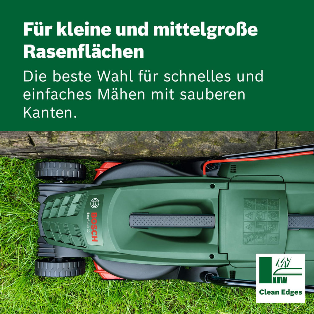 Bosch kabelgebundener Rasenmäher EasyRotak 32-235 (1200-W-Motor, Schnittbreite: 32 cm, 31-Liter-Grasfangkorb, optimal für kleinere Gärten)